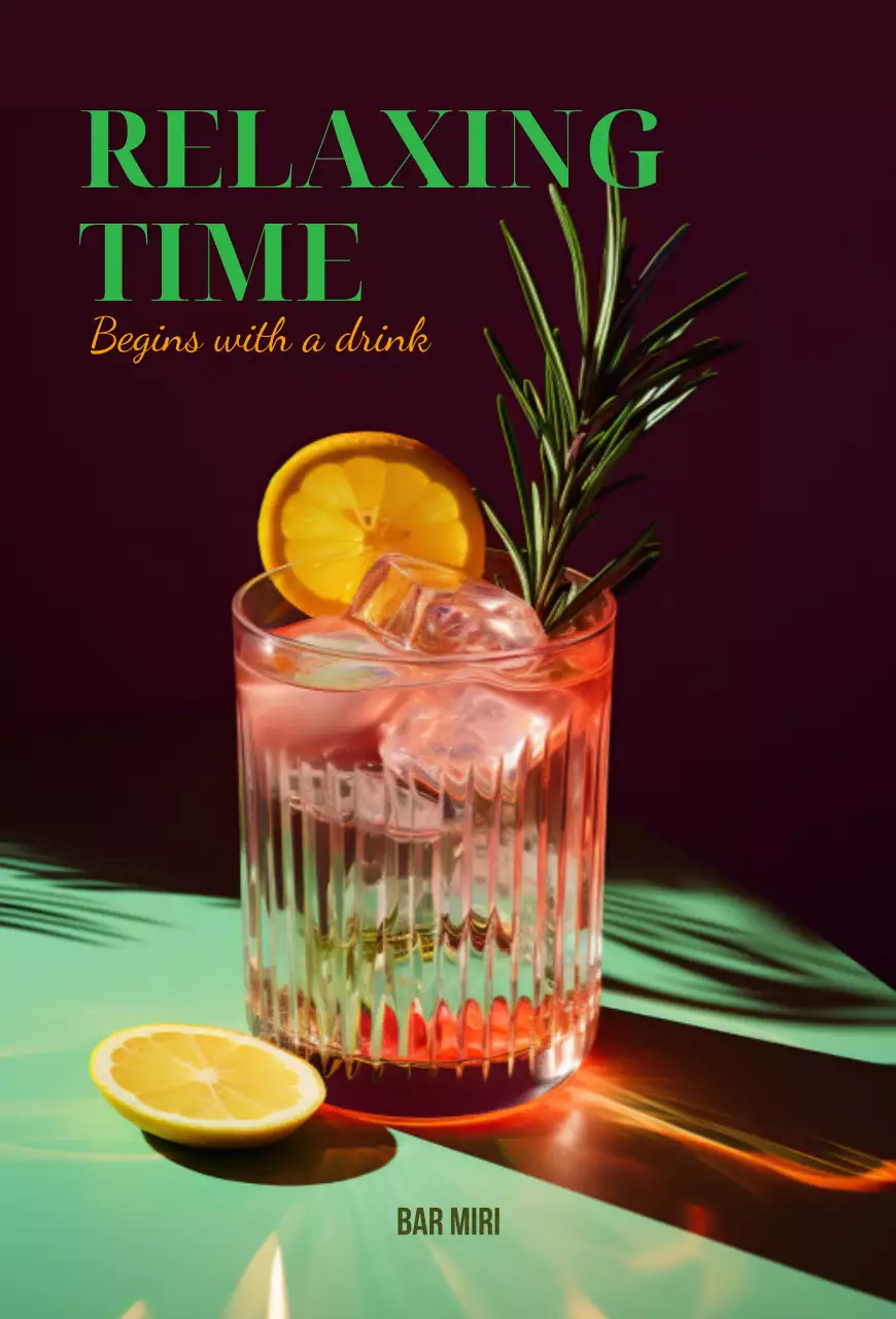 カラフル モダン カクテル はがき 写真強調モダン