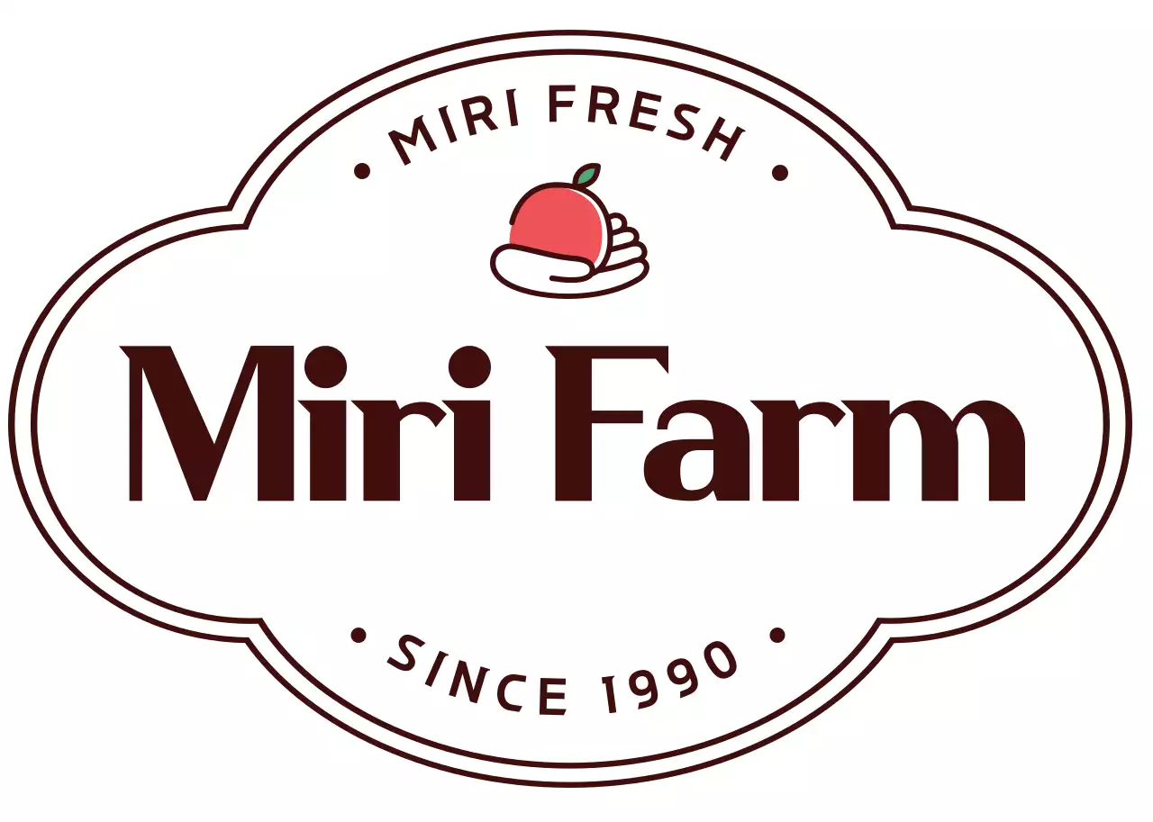 紫色のレトロなロゴの青果店用帽子