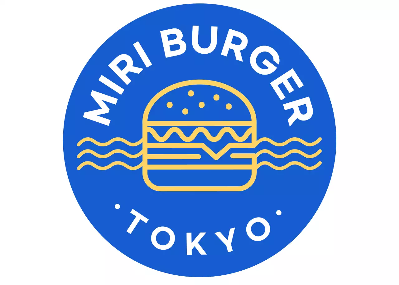 青いハンバーガーのイラスト入りレストラン用帽子