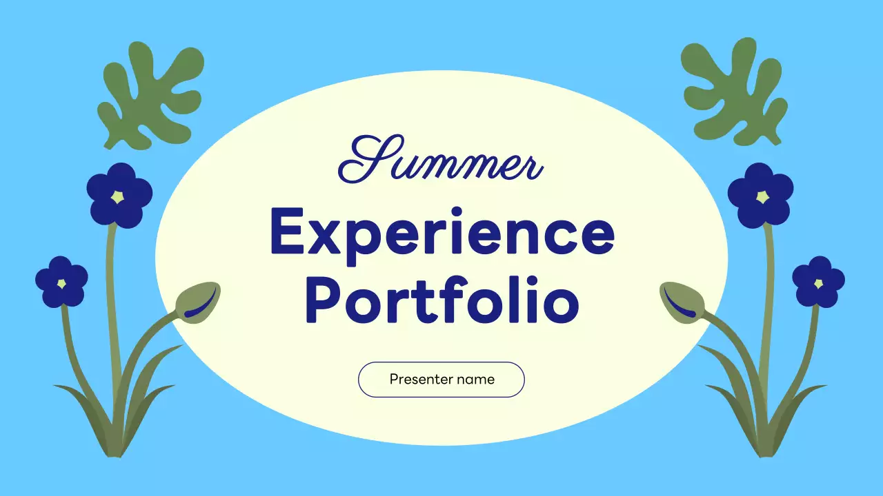 블루 플로럴 포트폴리오 프레젠테이션