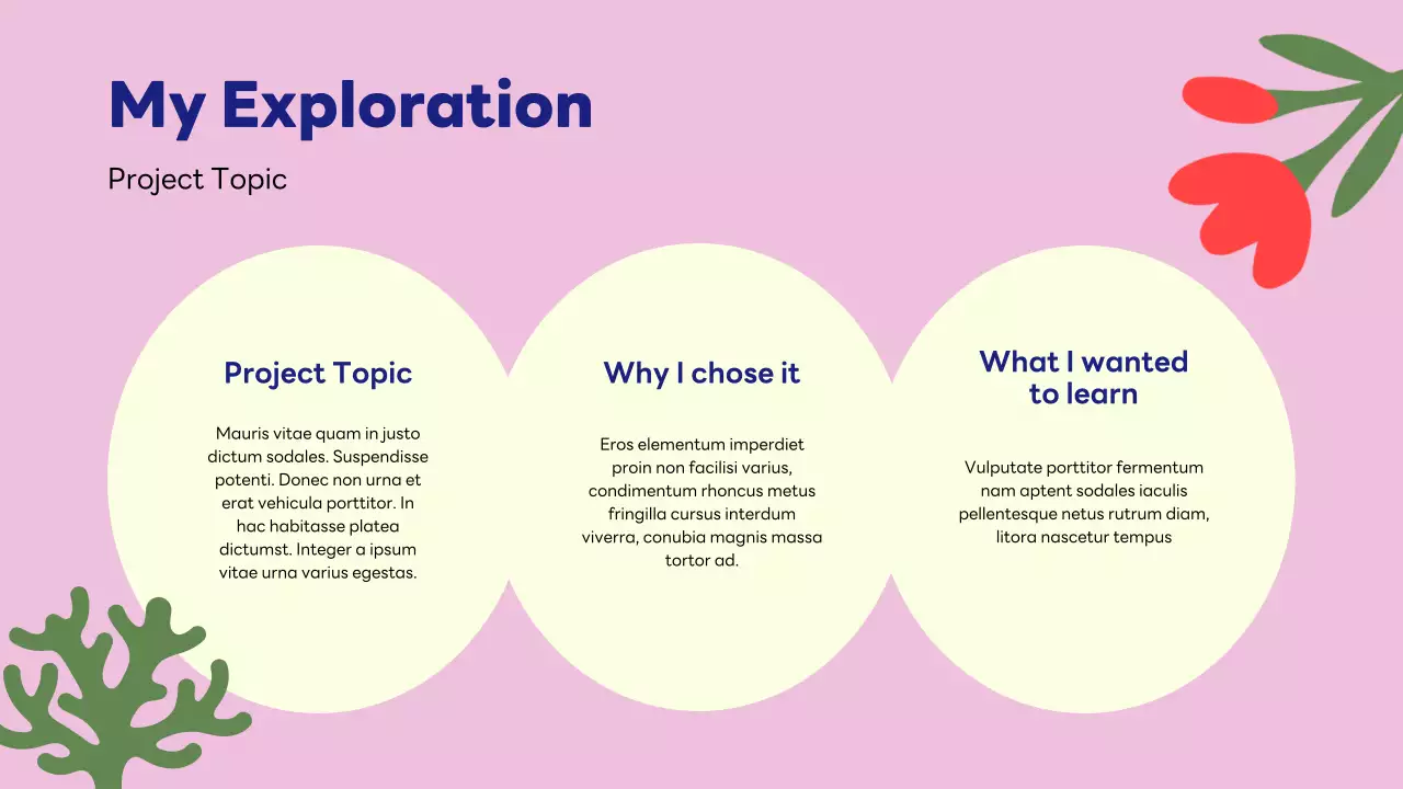 블루 플로럴 포트폴리오 프레젠테이션