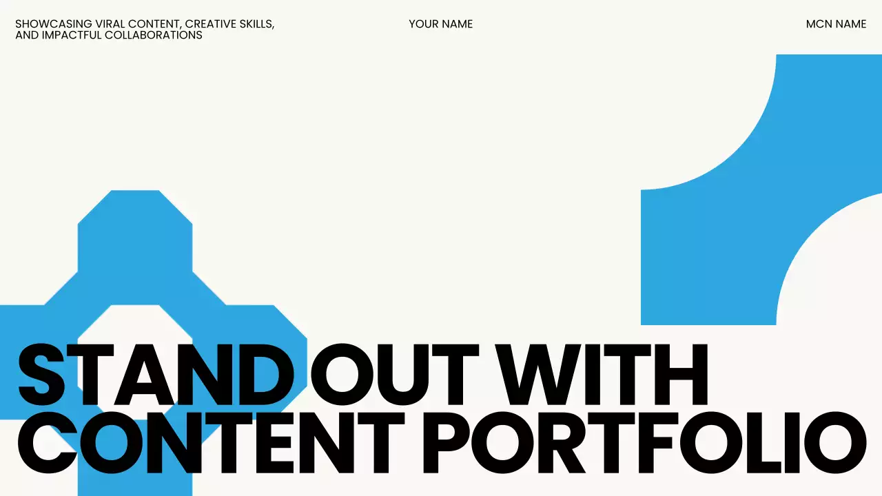 블루 모던 콘텐츠 크리에이터 포트폴리오