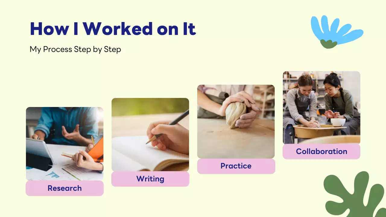 블루 플로럴 포트폴리오 프레젠테이션