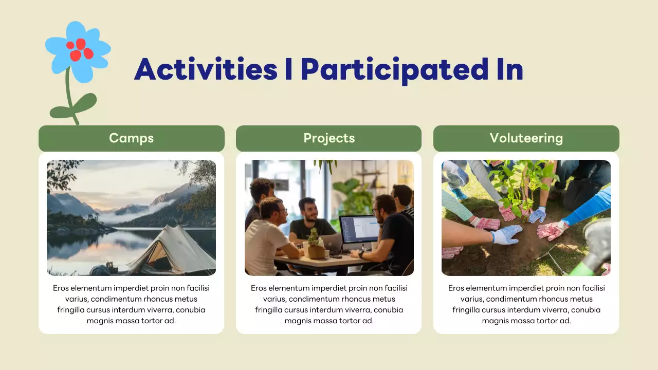 블루 플로럴 포트폴리오 프레젠테이션