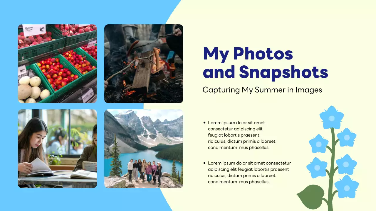 블루 플로럴 포트폴리오 프레젠테이션