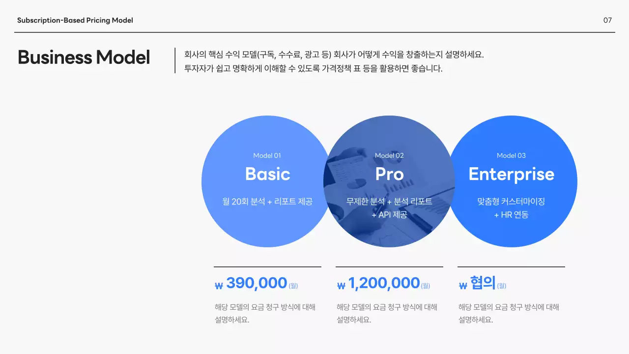 파랑 모던 투자 설명서 보고서 IR