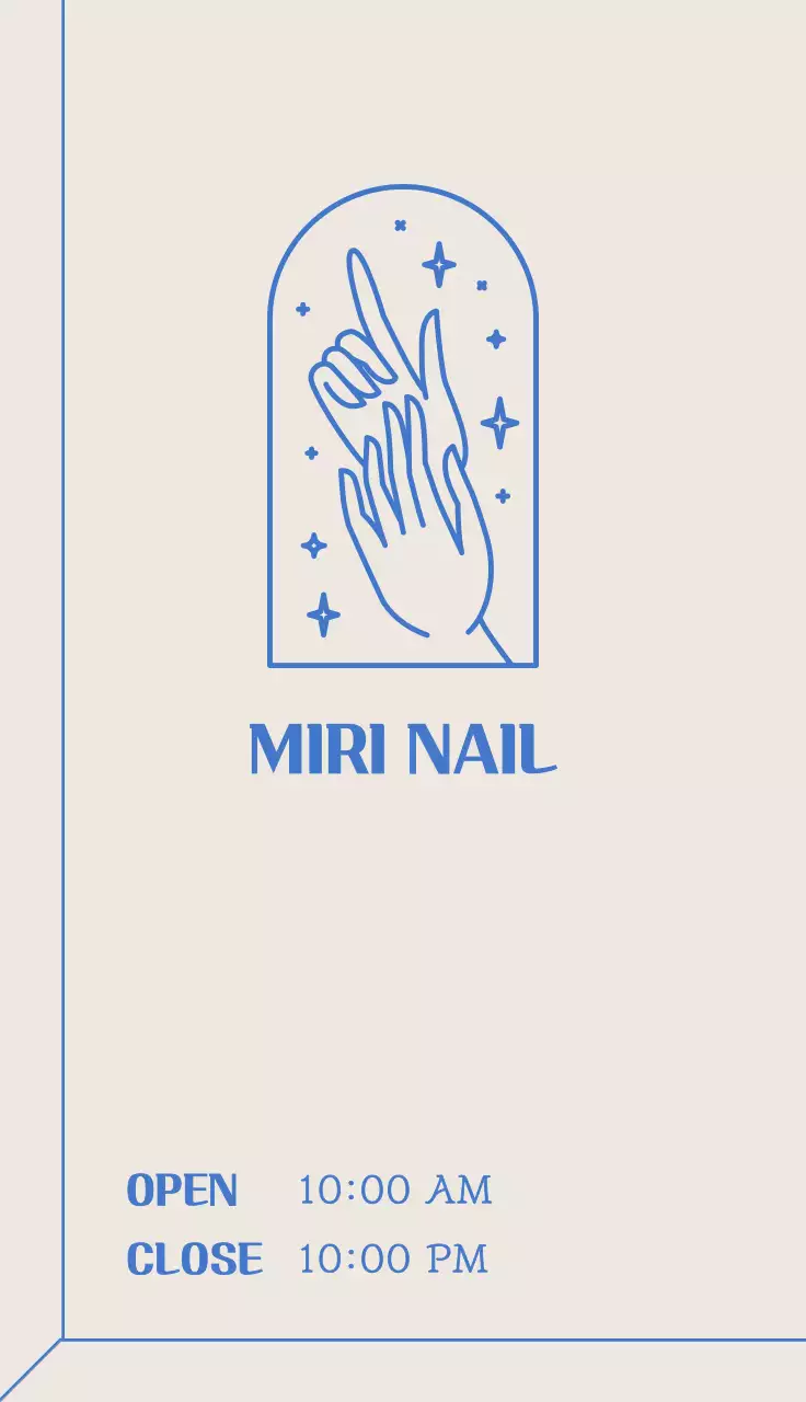 베이지와 파랑색의 미니멀 네일샵