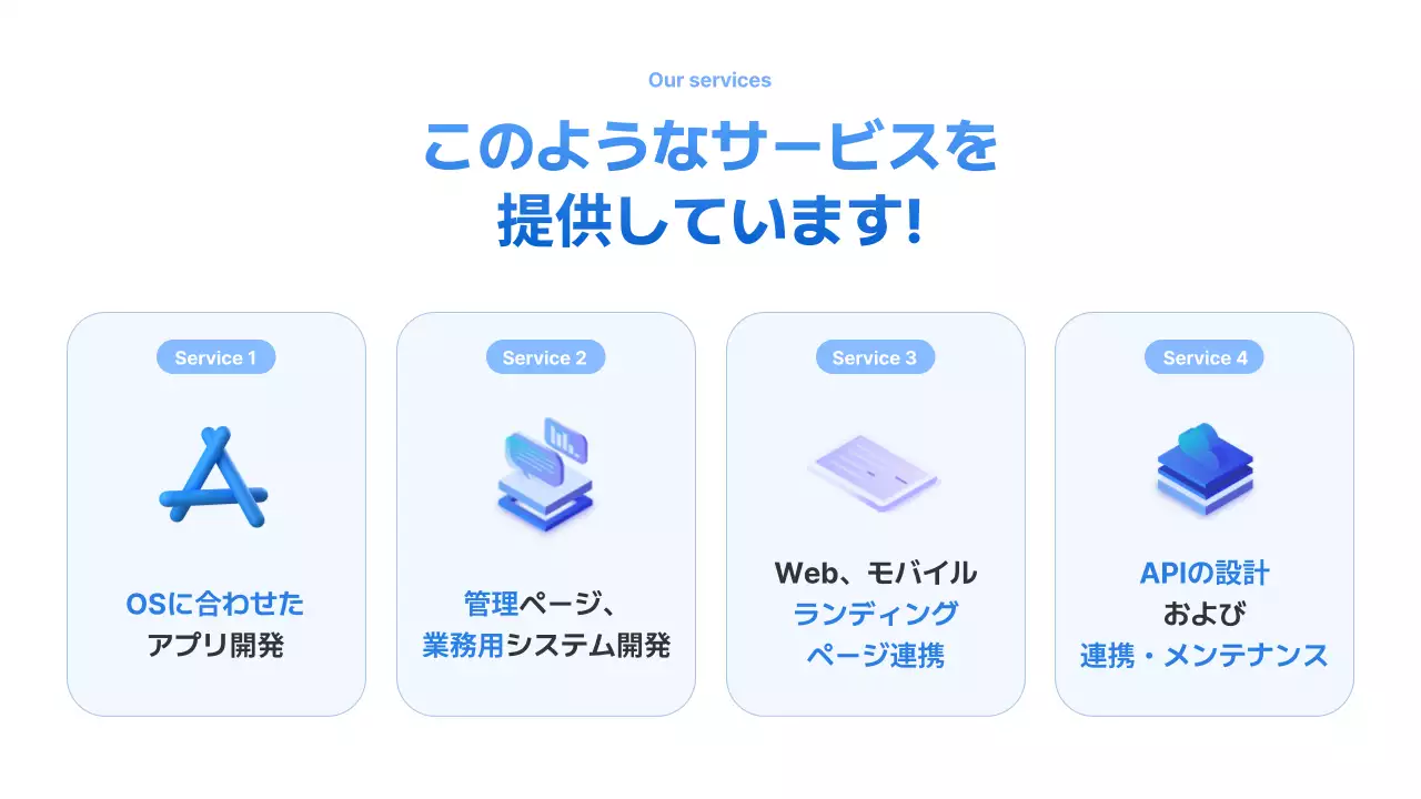青 モダン ビジネス プロフィール