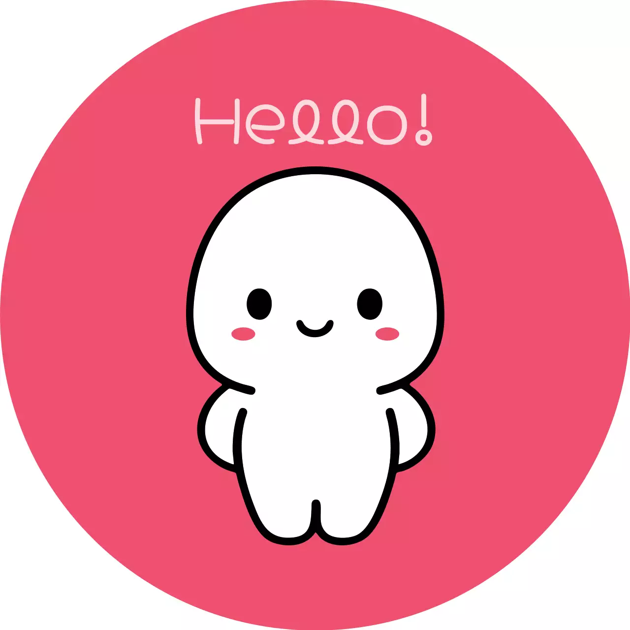 핫핑크 귀여운 헬로우 캐릭터