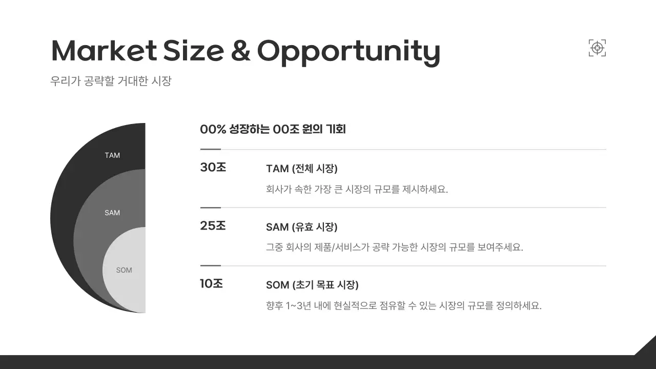 검정 미니멀 비즈니스 설명 IR