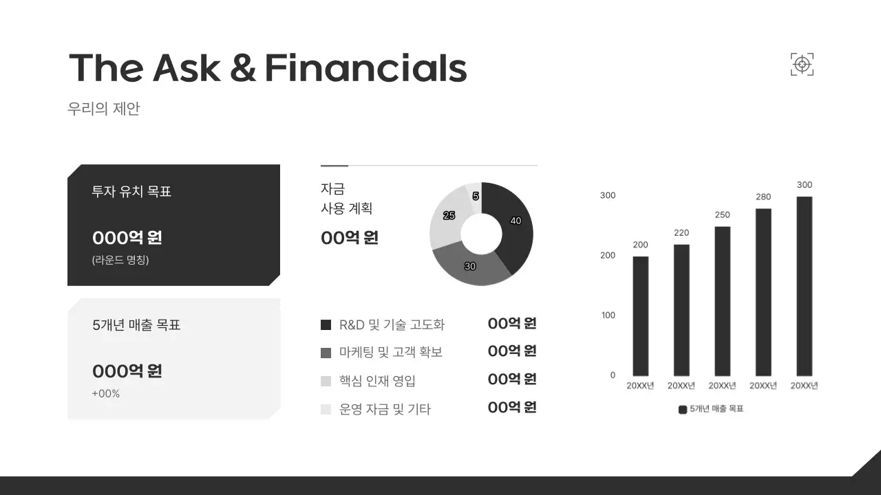 검정 미니멀 비즈니스 설명 IR