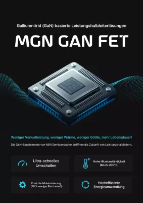 Werbung für moderne Halbleiterprodukte in Schwarz