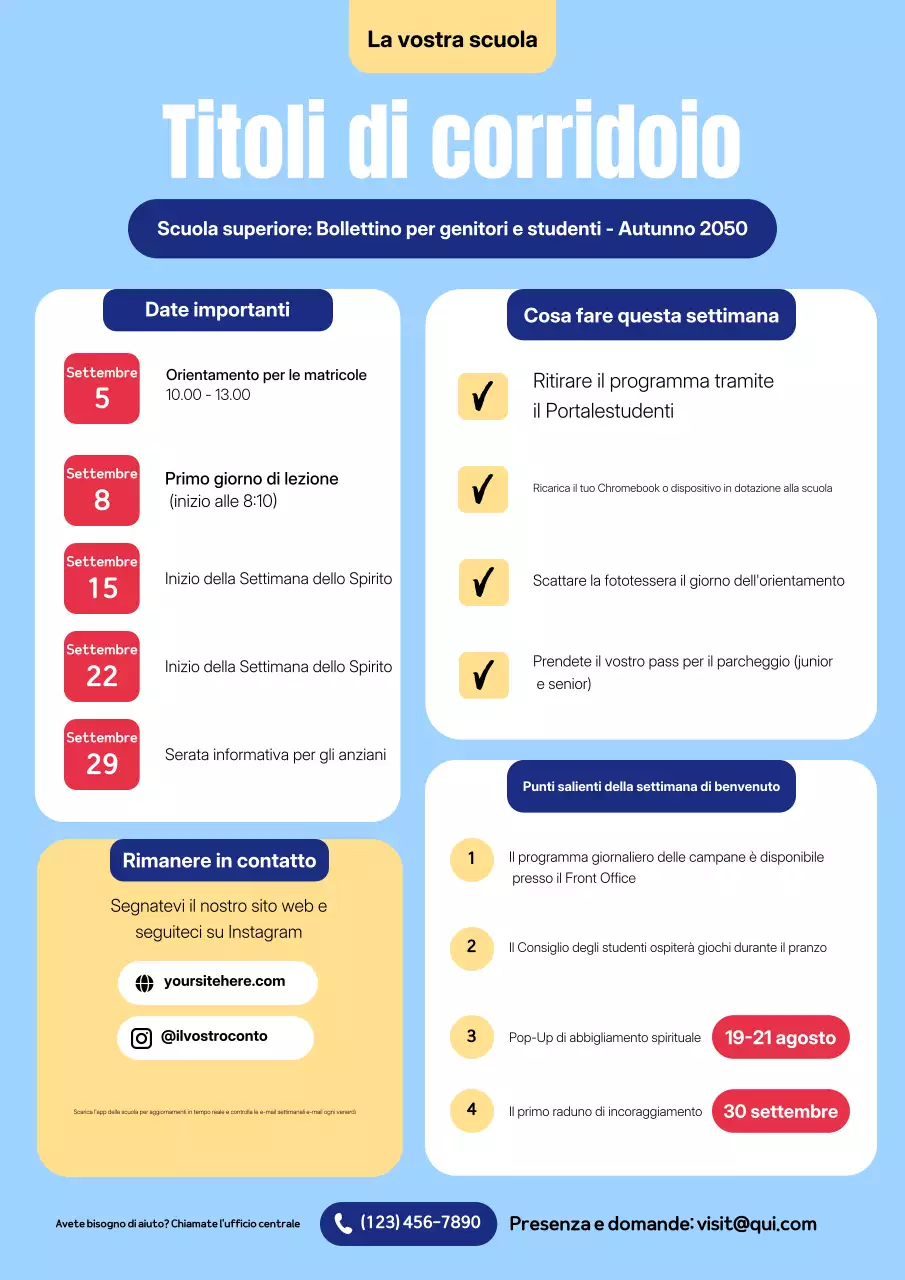 Manifesto beige per newsletter scolastica moderna