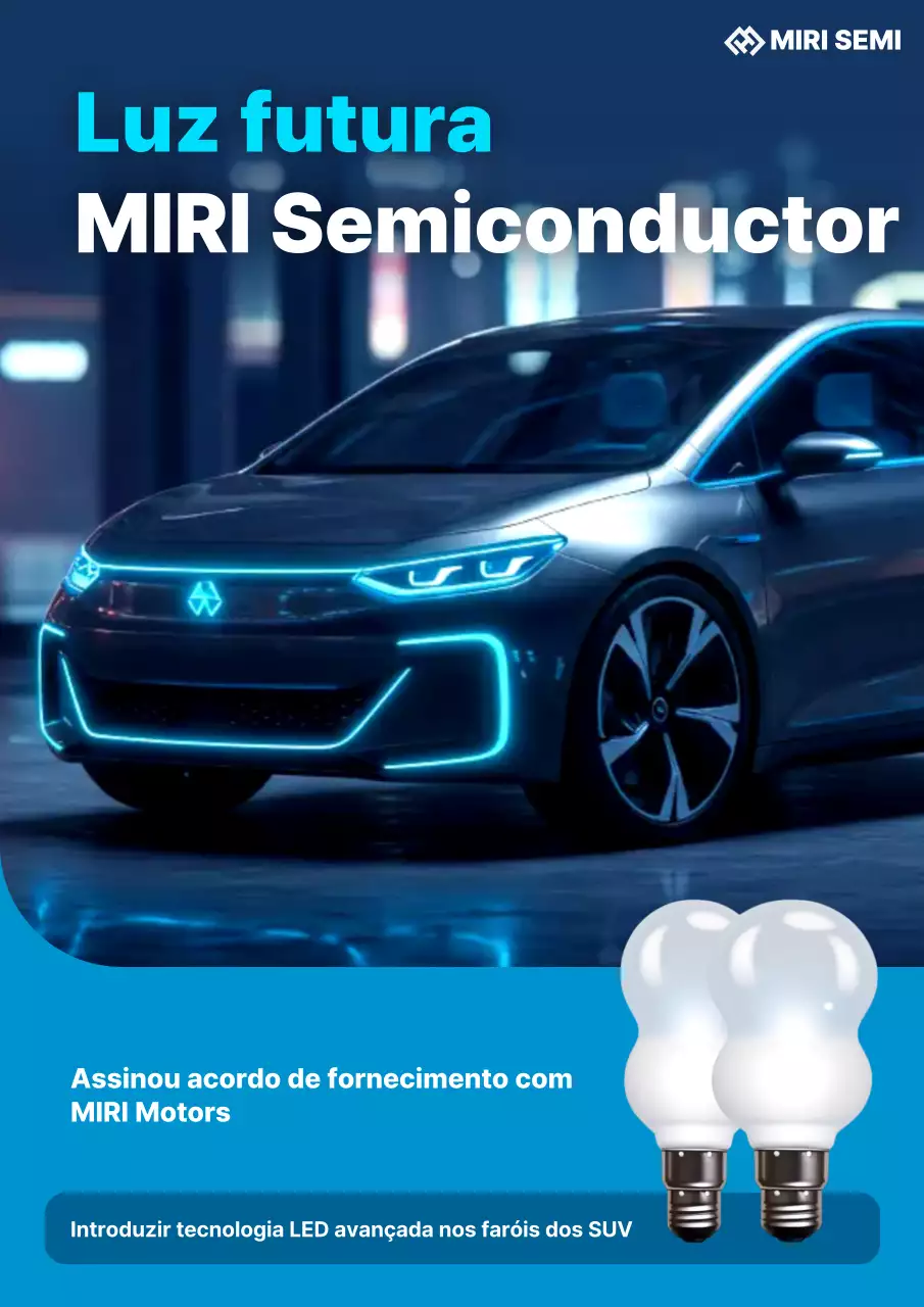 Promoção da Tecnologia do Carro Moderno Azul