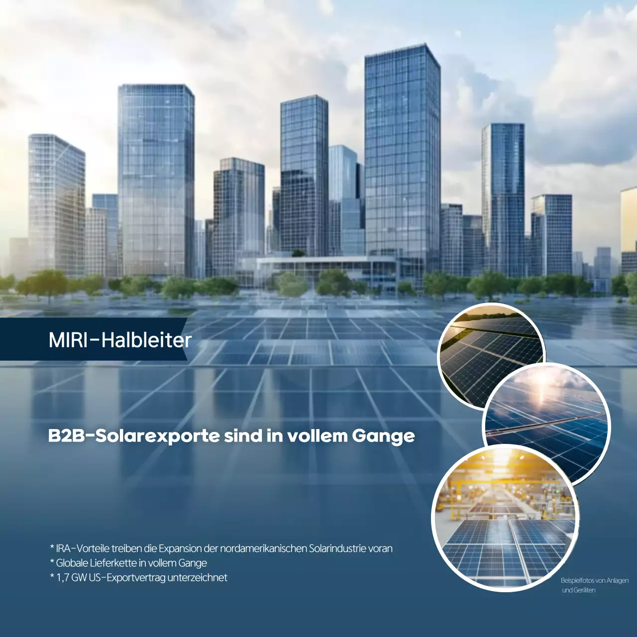 Blaue moderne Solarwerbung