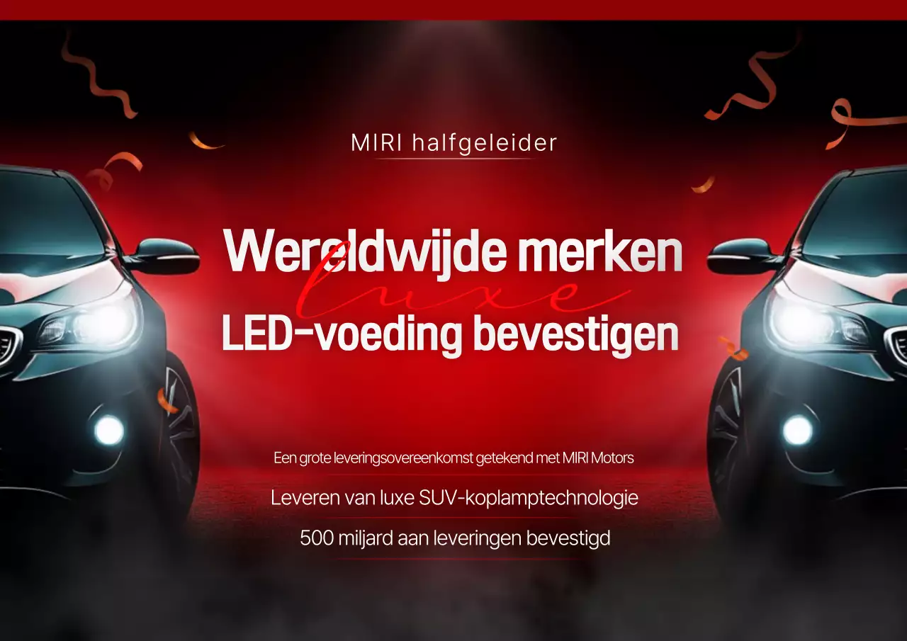 Rode moderne auto-advertentie
