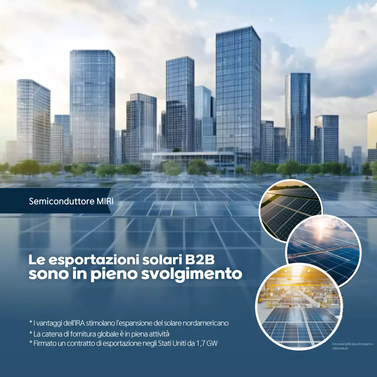 Pubblicità solare moderna blu