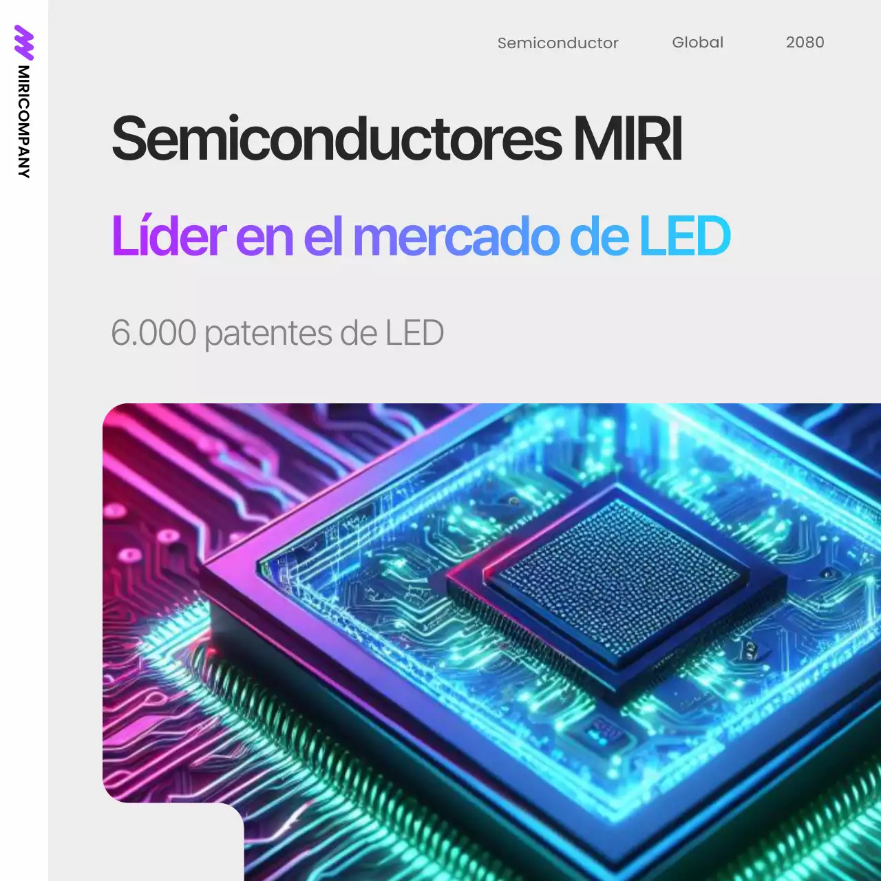 Promoción sencilla de productos semiconductores de color púrpura