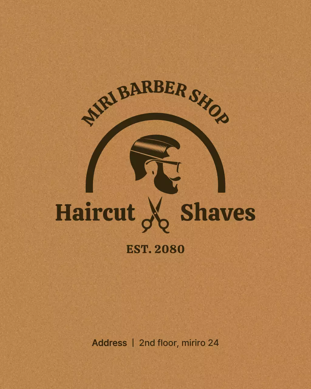 茶色 モダン バーバーショップ プラン