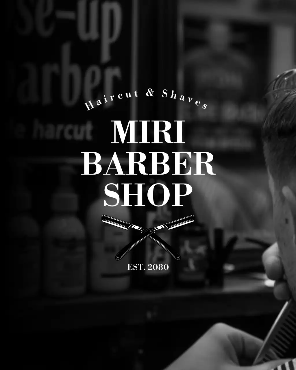 白黒 モダン バーバーショップ プラン