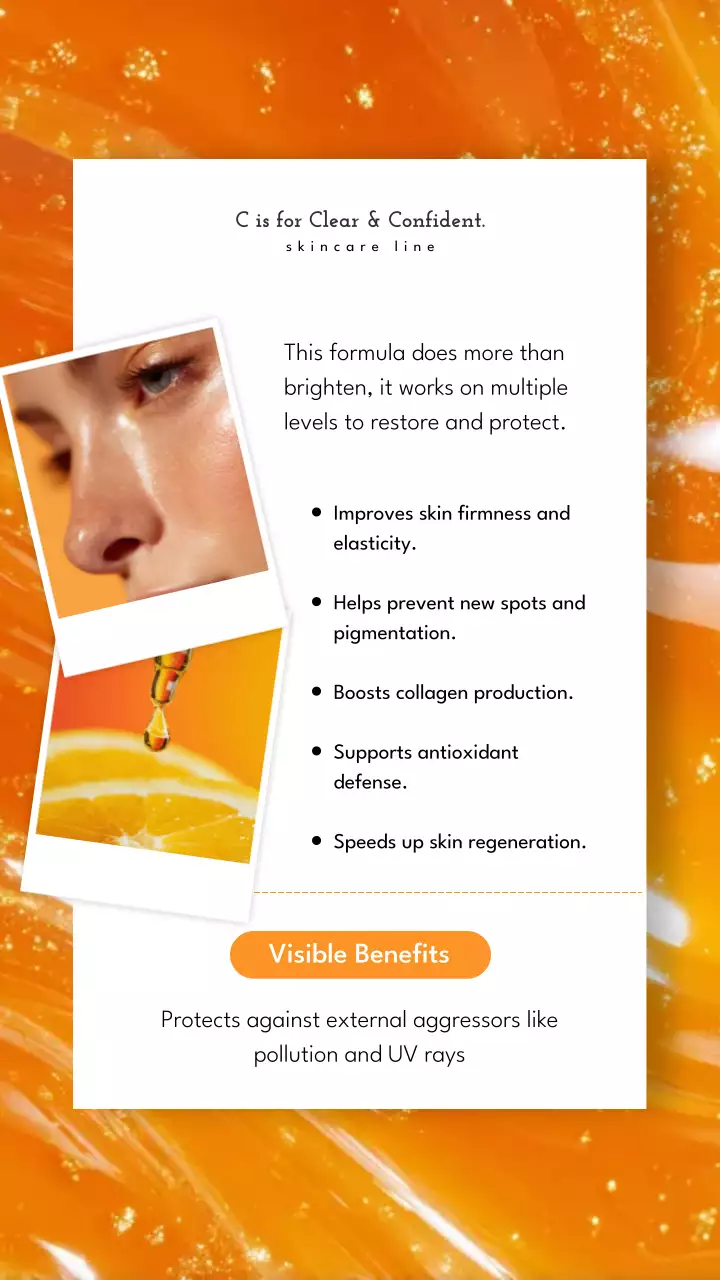 Orange Modern Skincare Advertisement Instagram Story Post