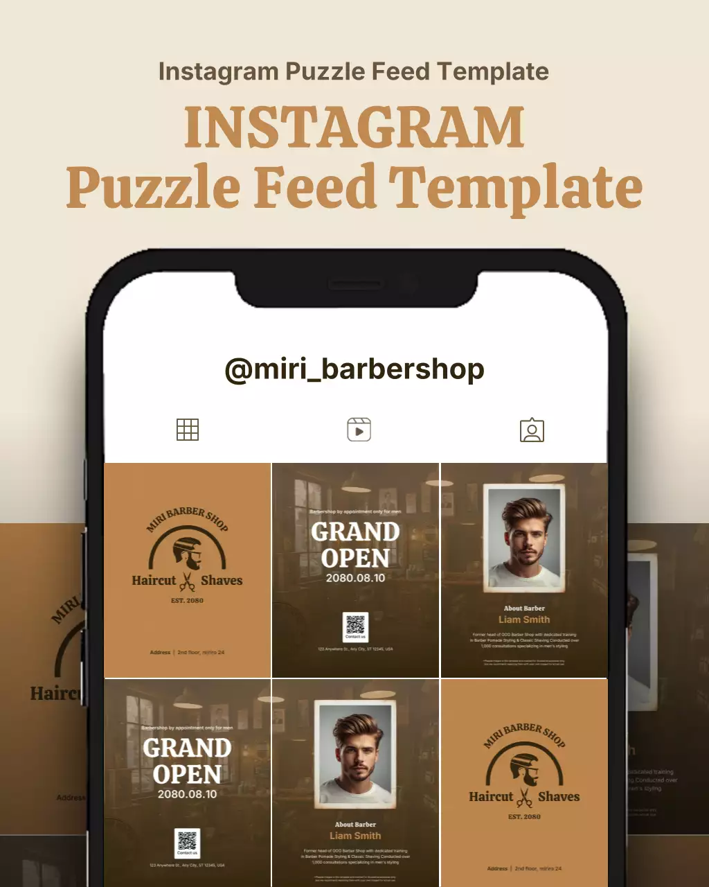 beige modern barbershop advertisement