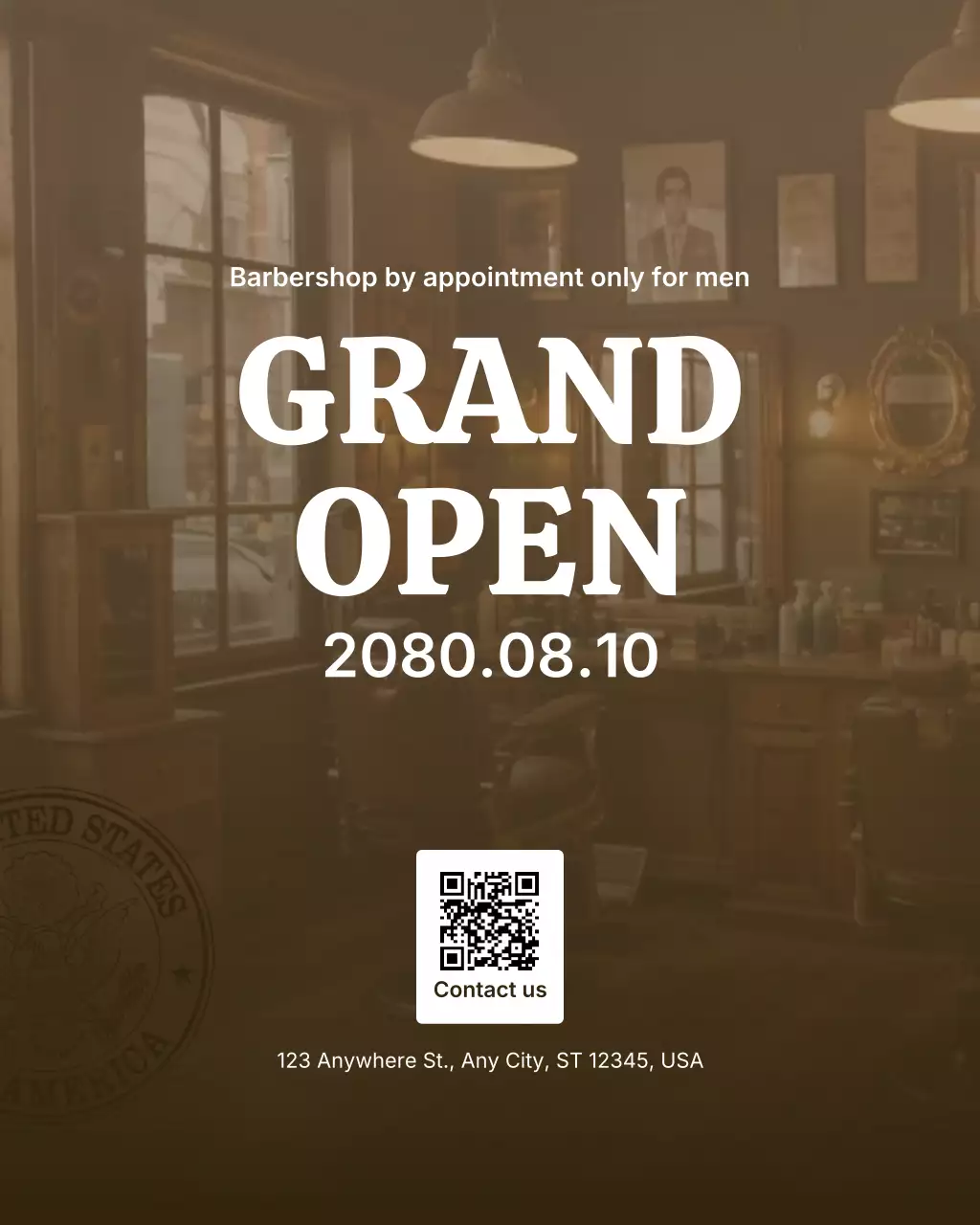 beige modern barbershop advertisement