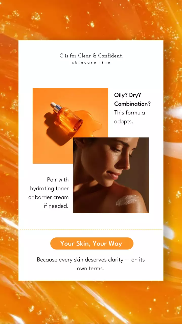 Orange Modern Skincare Advertisement Instagram Story Post