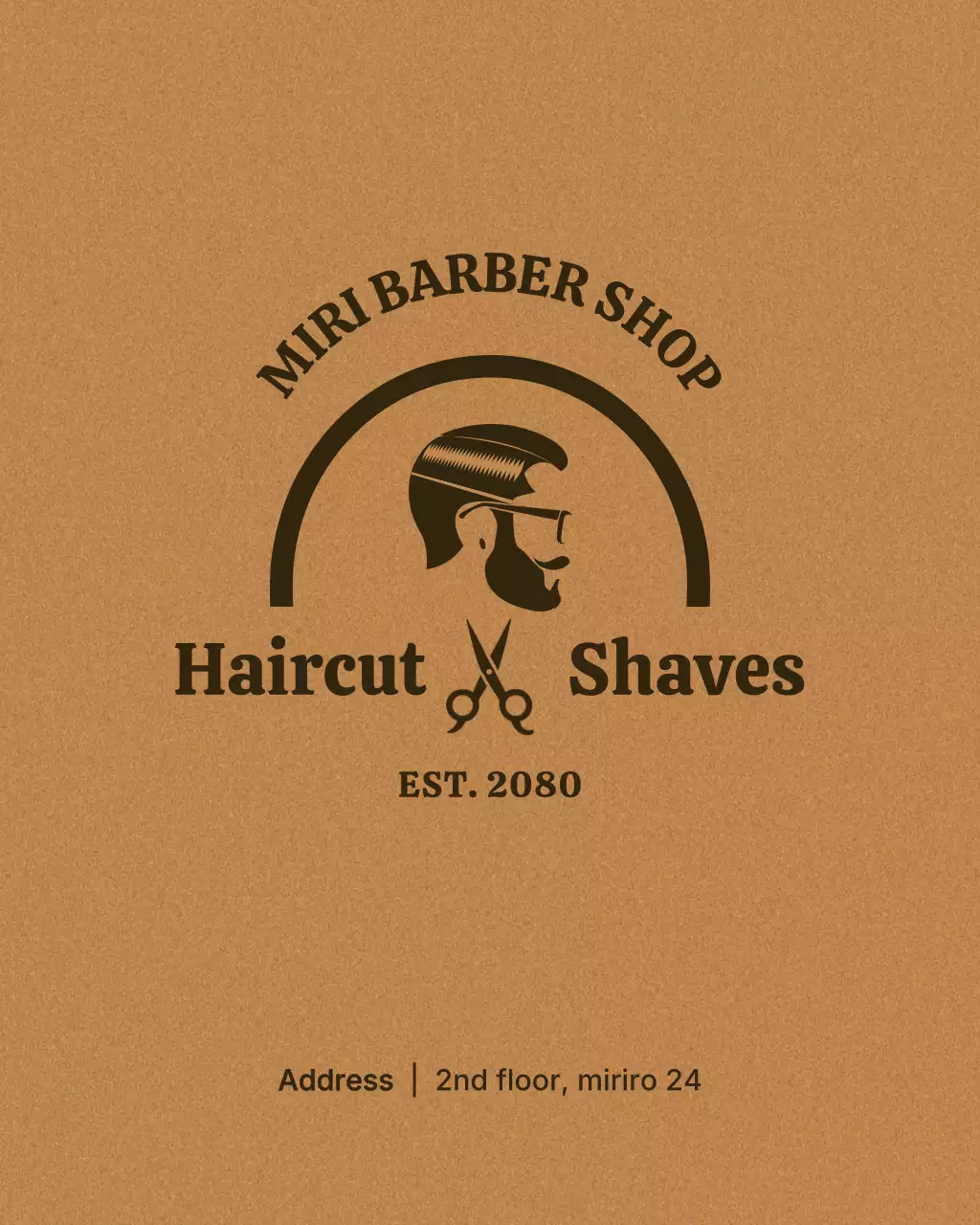beige modern barbershop advertisement