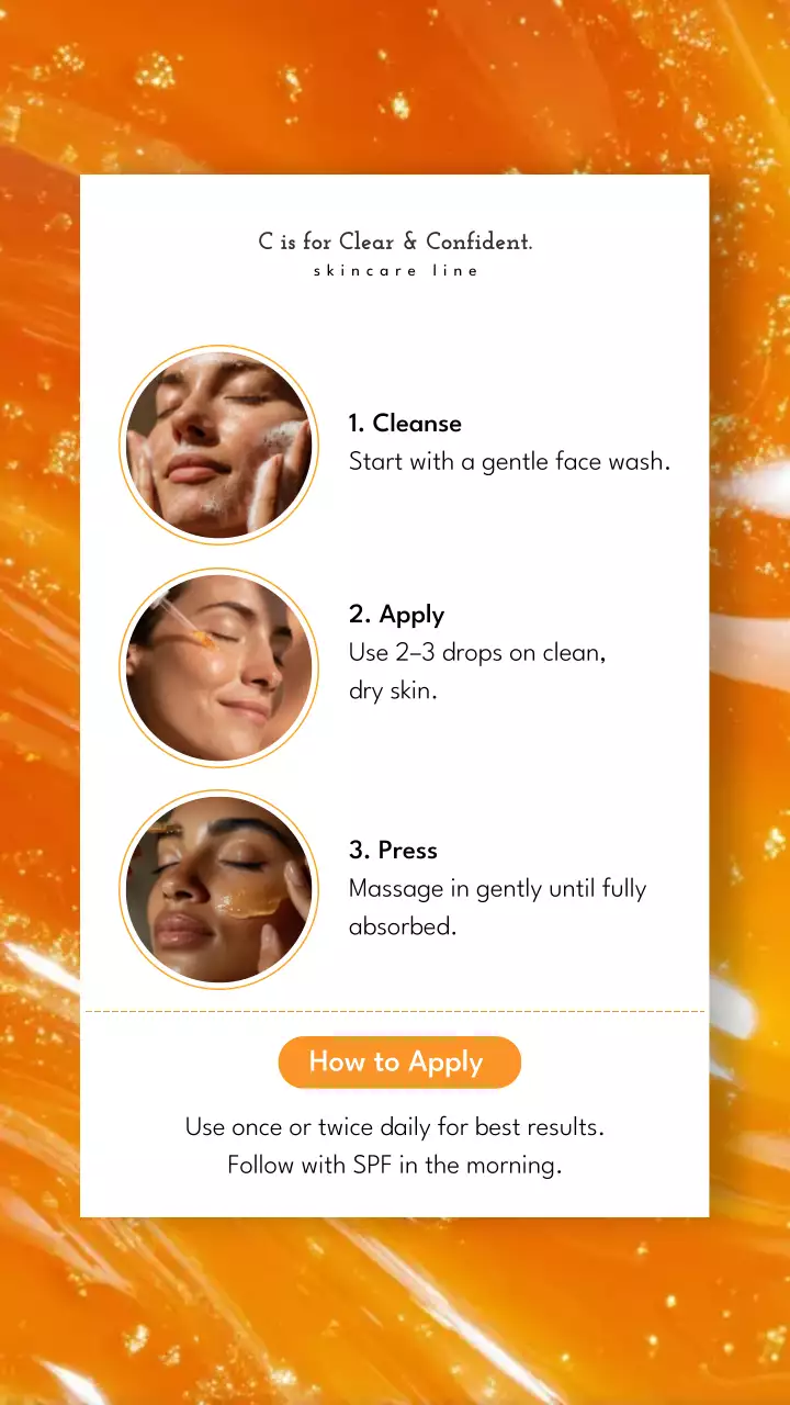 Orange Modern Skincare Advertisement Instagram Story Post