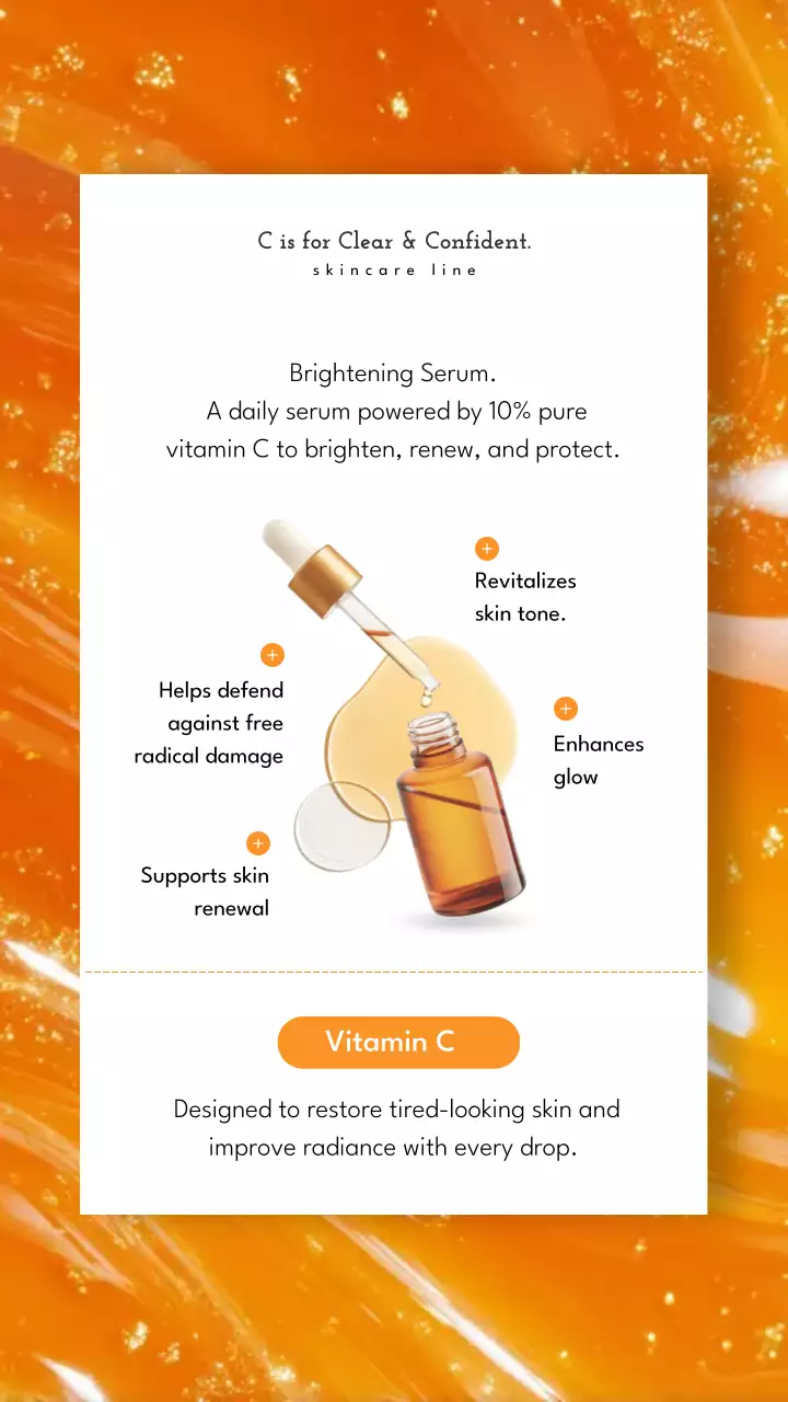 Orange Modern Skincare Advertisement Instagram Story Post