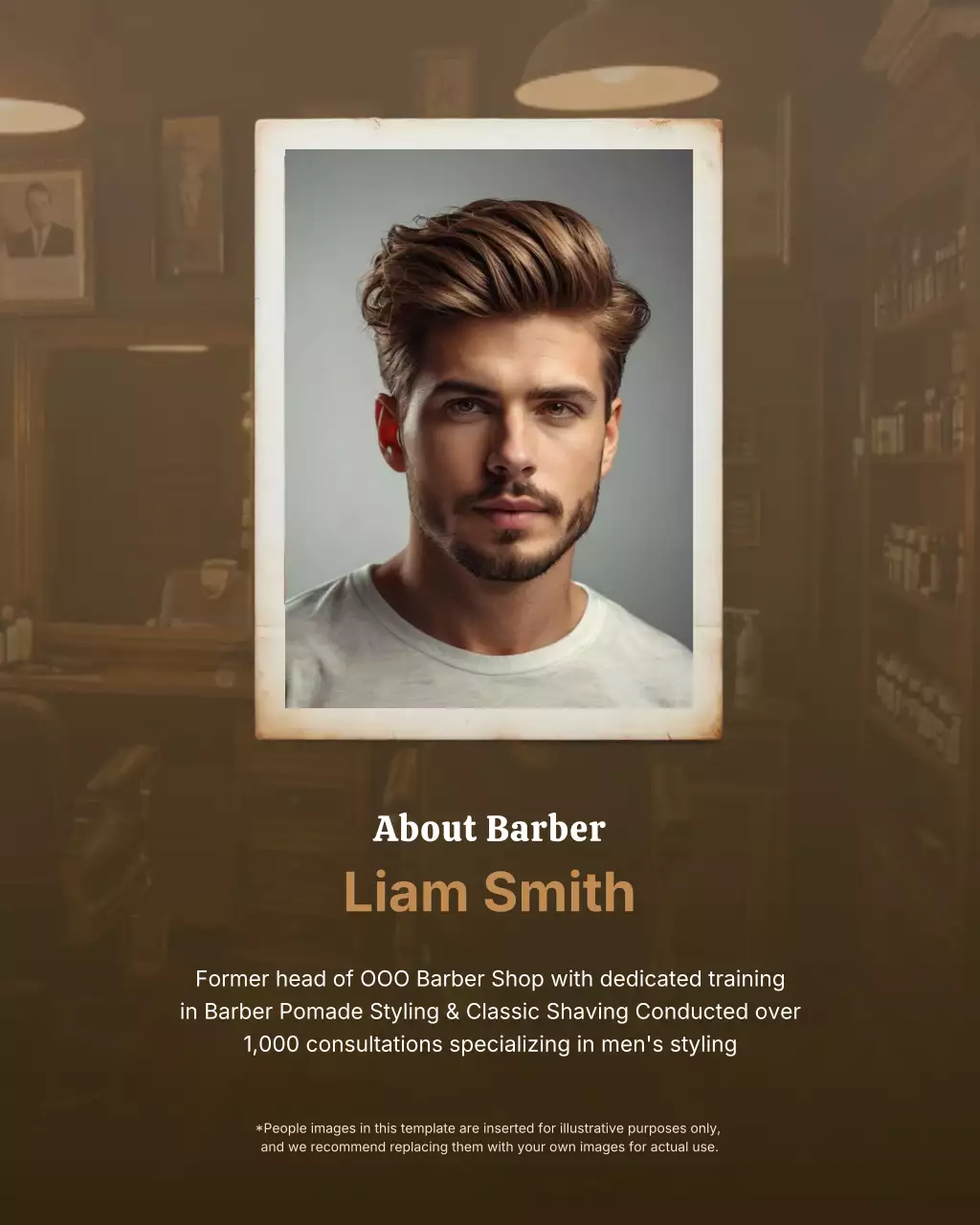 beige modern barbershop advertisement