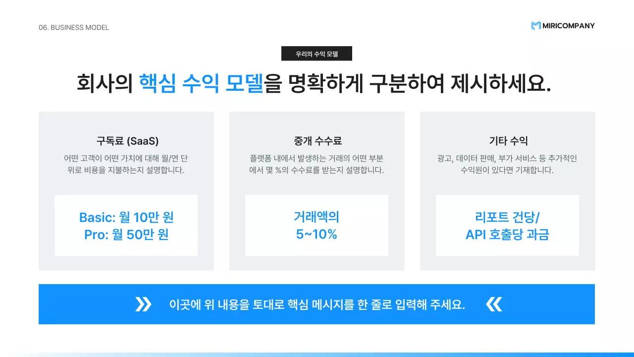 파랑 미니멀 투자 설명서 IR