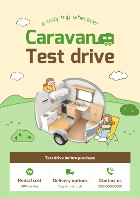 베이지색 모던 캐러밴 프로모션