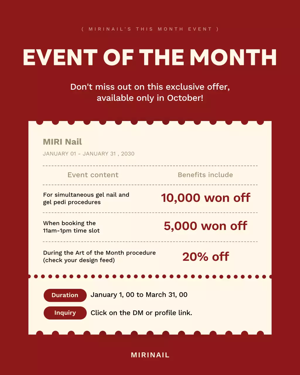 promosi kecantikan modern merah