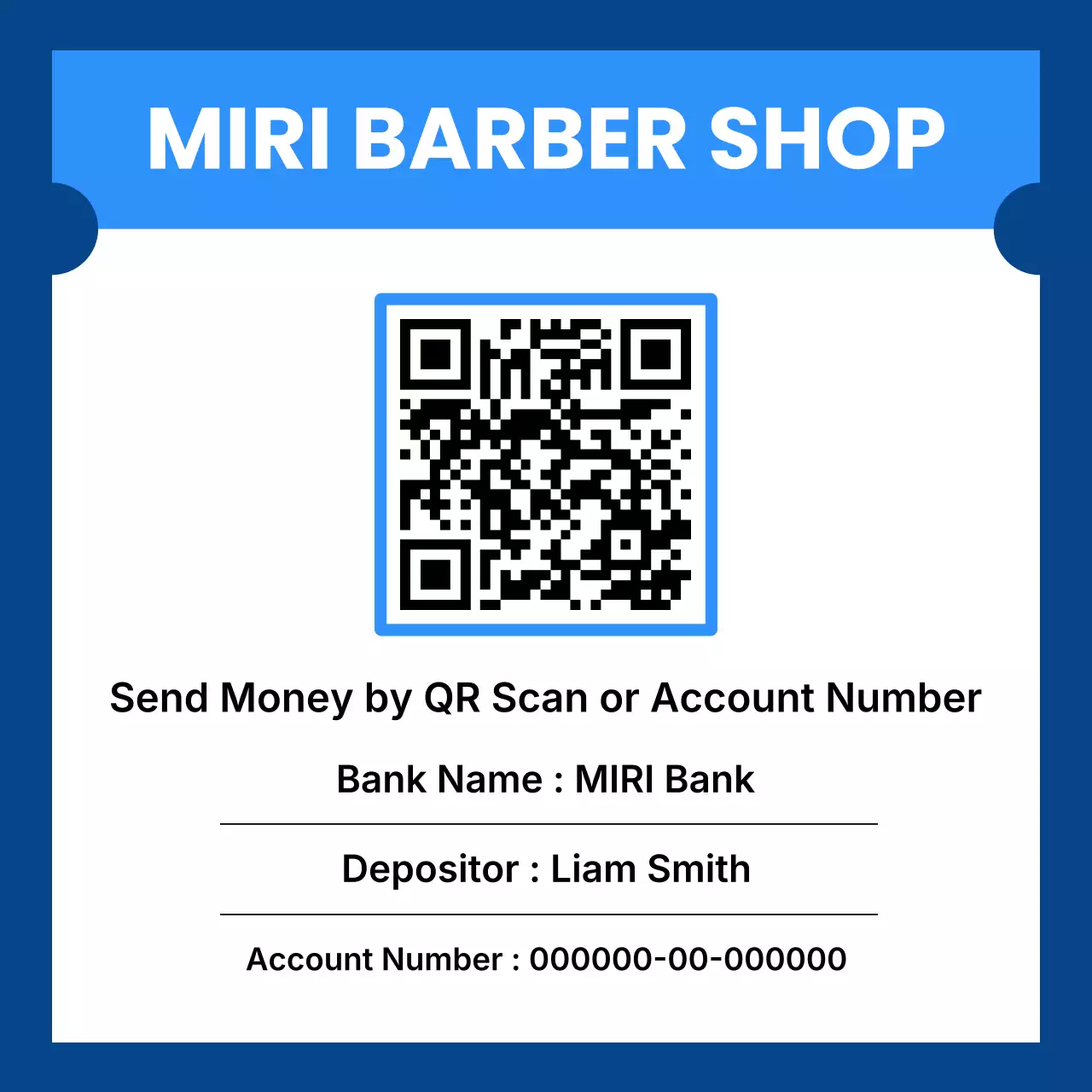 blue modern payment instruction