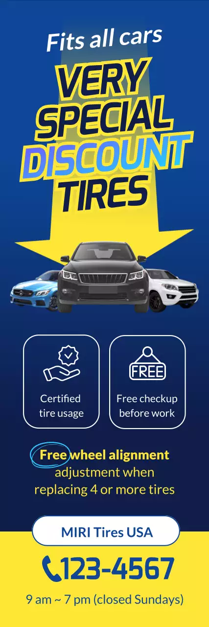 promoção de pneu azul em negrito