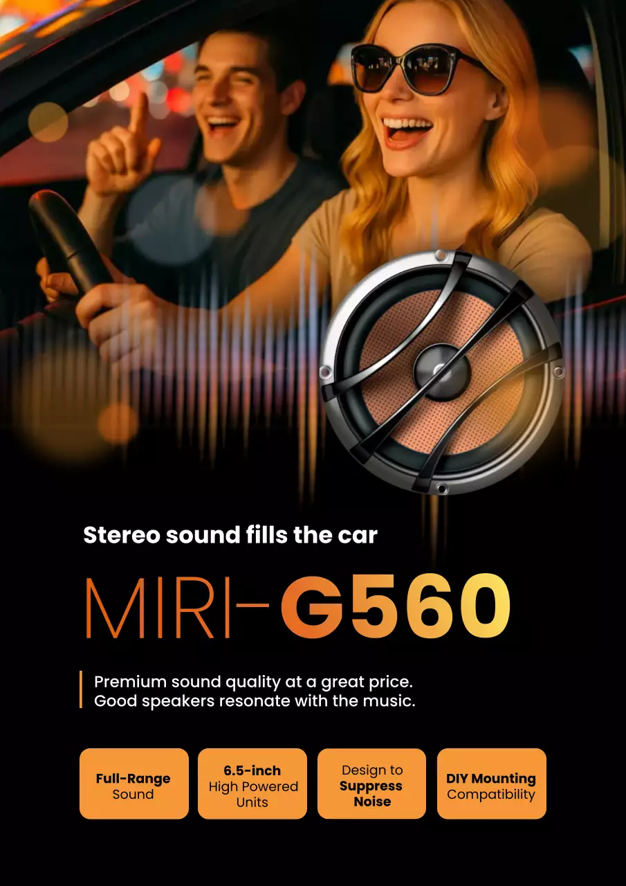 orange modern car audio advertisement