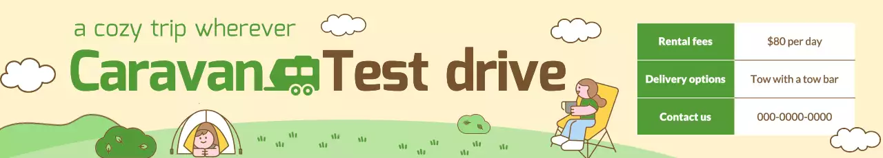 promoção de caravana retro verde