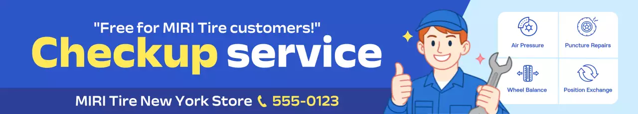 promoção de serviço de pneus modernos azuis