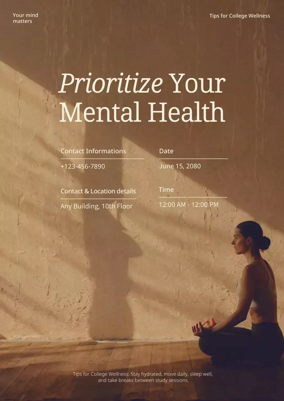 Beige Minimalist Mental Health Event