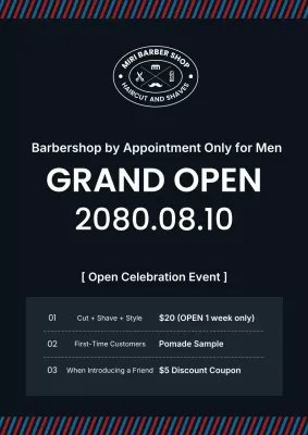 black modern barbershop promotion