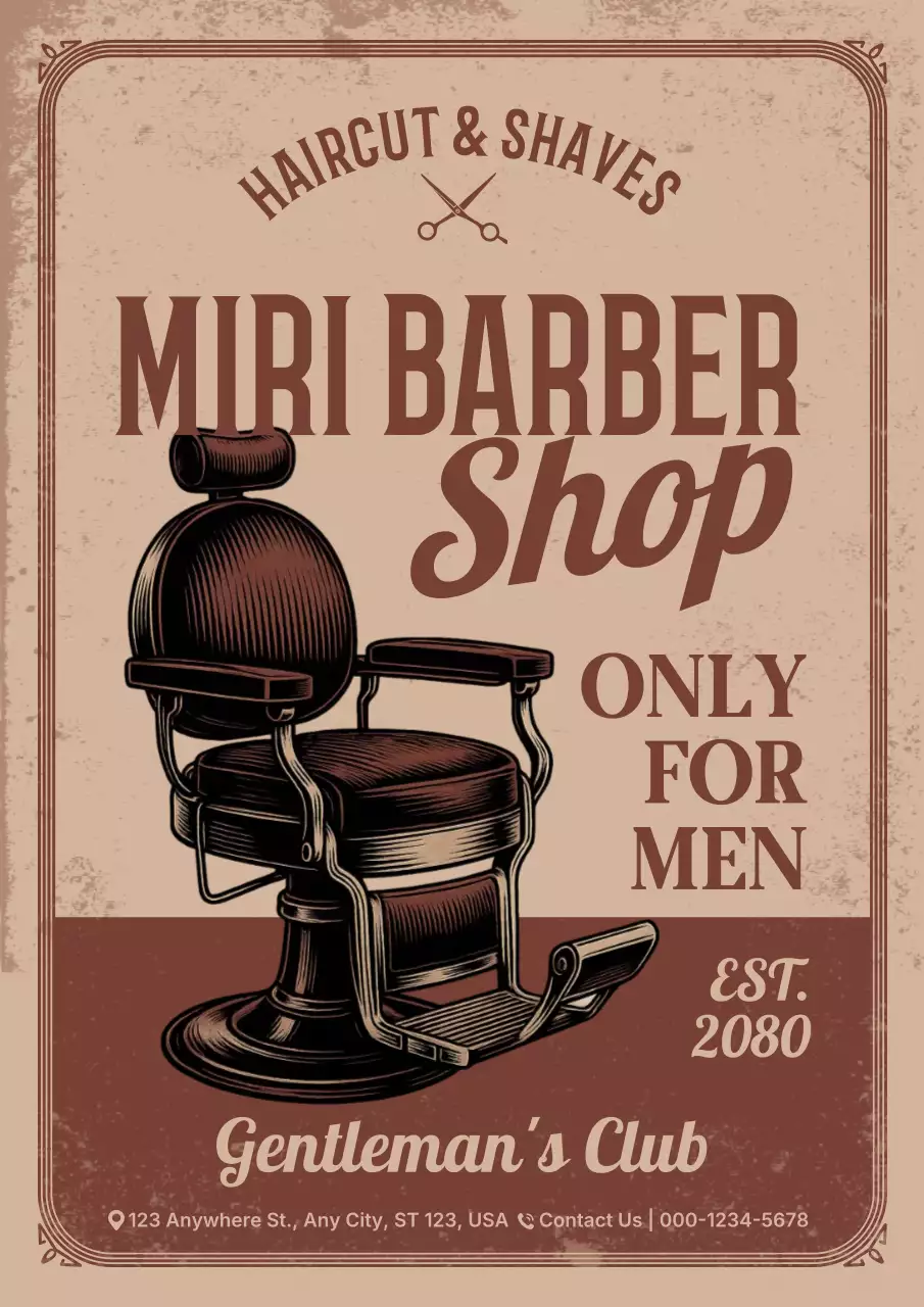brown vintage barber advertisement