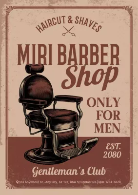 brown vintage barber advertisement