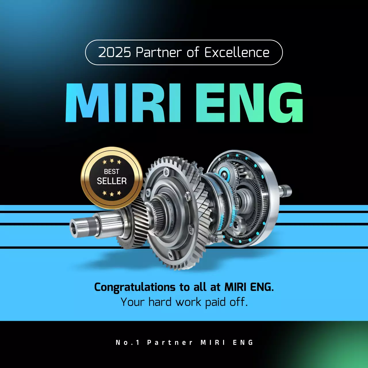 anúncio de engenharia moderna azul