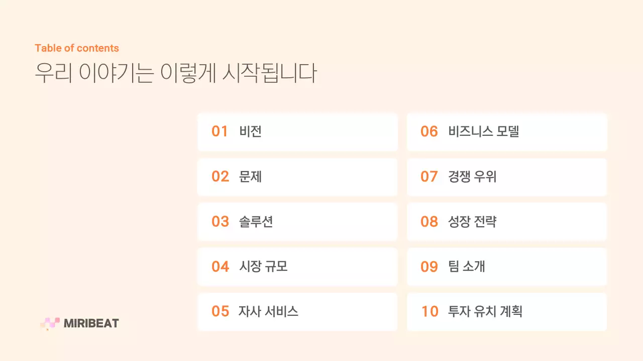 주황 모던 비즈니스 홍보 IR