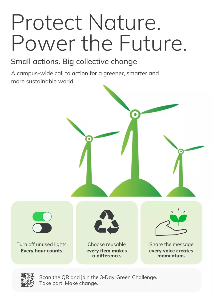 Green Modern Sustainability Announcement Poster
