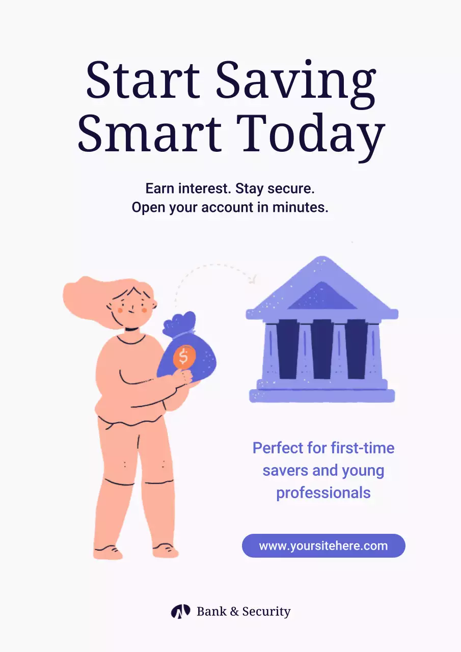 purple modern savings advertisement