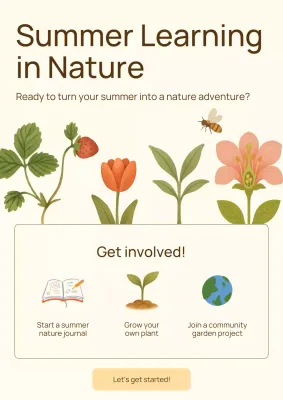 Beige Nature Learning Guide Poster