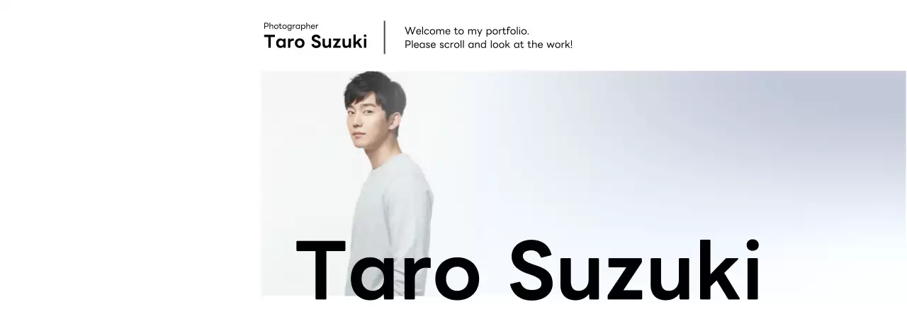 白黒 シンプル ポートフォリオ プロフィール